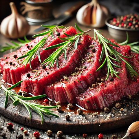 Filets de bœuf Black Angus vieillis marinés aux poivrons vieillis 500g