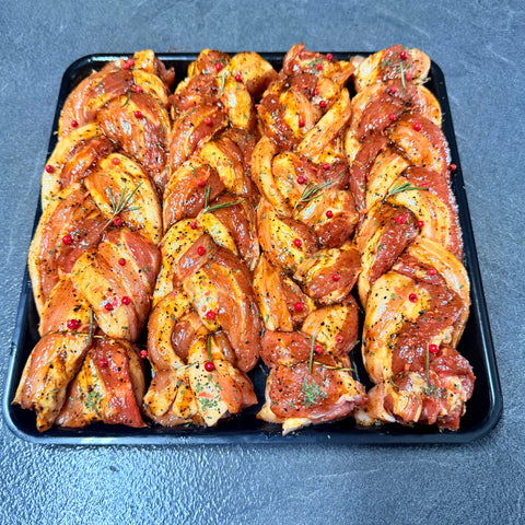 Individual pork belly braids with barbecue marinade 500 gr