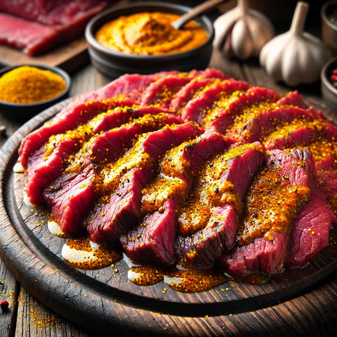 Filets de Bœuf Black Angus Affinés Marinés au Curry 500g