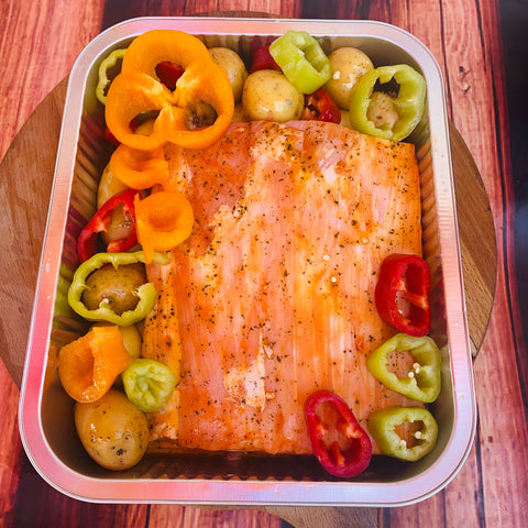 Πανσέτα με πατάτες baby & bbq Σως στη λαδόκολλα Έτοιμο Για Το Φούρνο