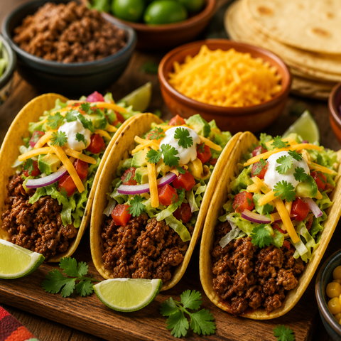 Μεξικάνικα Tacos με Μοσχαρίσιο Κιμά για Βραδιές με Παρέα