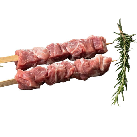 Brochette de cou de porc faite à la main