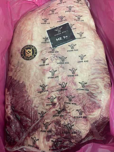 Brisket Wagyu BMS 9+ Stone Axe Australia, ωμό φρέσκο fullblood wagyu με εξαιρετική μαρμάρωση, premium κρέας για slow cooking, smoker ή BBQ, από το Siakos.gr
