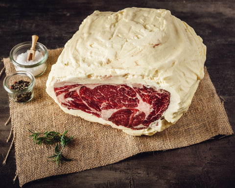 Butter Aged Rib Eye Steak ωρίμανσης 20 ημερών, από grain fed εκτροφή 180+ ημερών, ωμό φρέσκο premium κρέας με βουτυράτη γεύση και πλούσια μαρμάρωση, ιδανικό για σχάρα ή τηγάνι, από το Siakos.gr