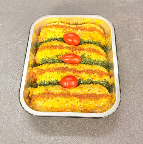 
φωλιές κοτόπουλου γεμιστές με γραβιέρα μπέικον και μυρωδικά
