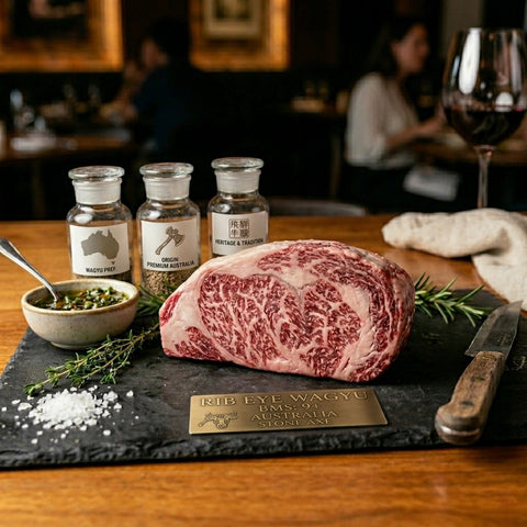 Rib Eye Wagyu BMS 9+ Australia Stone Axe
