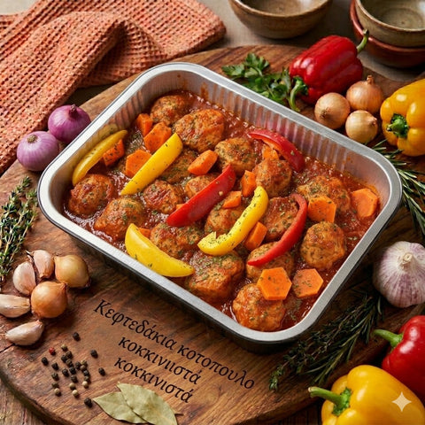 Κεφτεδάκια κοτοπουλο κοκκινιστά