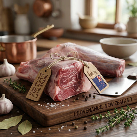 Κότσι αρνίσιο Νέας Ζηλανδίας, ιδανικό για αργό ψήσιμο σε φούρνο/γάστρα ή κατσαρόλα. Γίνεται βουτυράτο, ζουμερό και δίνει φυσικά δεμένη σάλτσα για gourmet αποτέλεσμα.