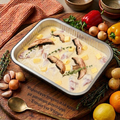 Ψαρονέφρι χοιρινό αλά κρεμ με μανιτάρια