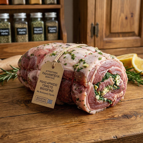 Ρολό Αρνίσιο Γεμιστό Βιολογικό Ελλάδος – Αγρόκτημα Παλιάμπελα Βόνιτσας