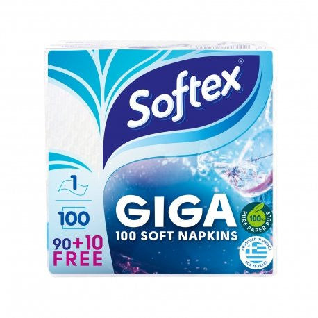 Χαρτοπετσέτες Λευκές 100 Φύλλα Softex Giga