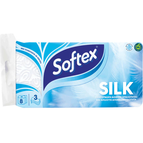 Χαρτί Υγείας 3 φύλλων 8άρι Softex Silk 0,760kg