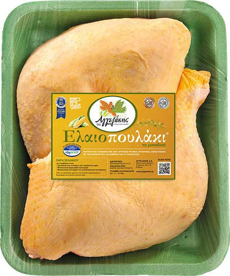 
Μπούτι κοτόπουλου Ελαιοπουλάκι, ωμό, έτοιμο για ψήσιμο σε φούρνο ή σχάρα.
