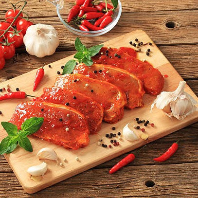 
Φιλετάκια χοιρινά κόντρα μαριναρισμένα με βότανα
