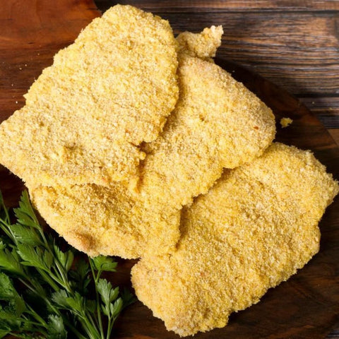 
Χειροποίητο πανέ από φιλέτο κοτόπουλο βιολογικής εκτροφής.

